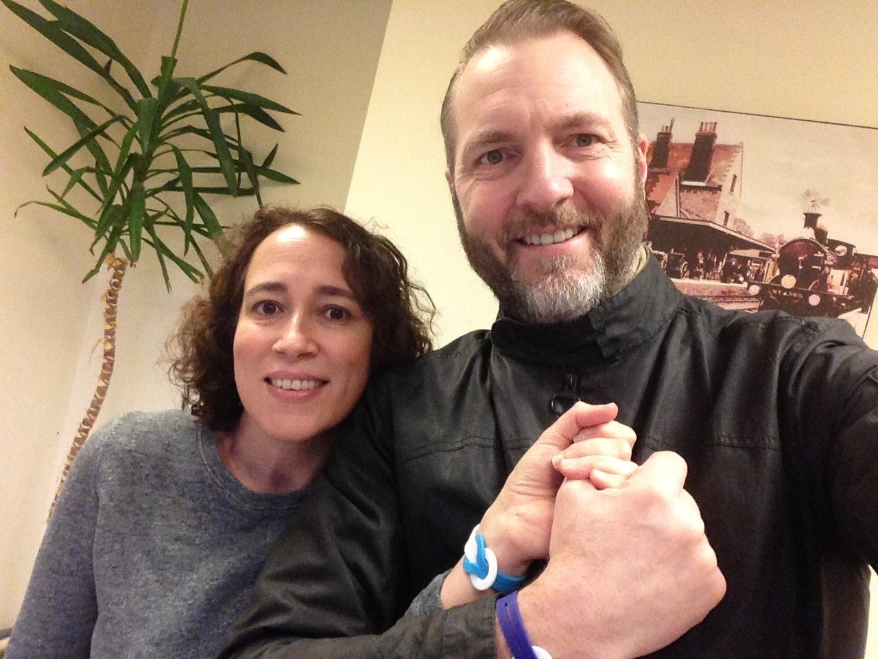 Yasmin, who was diagnosed with breast cancer, and her husband, Jason, support the Unity Band campaign