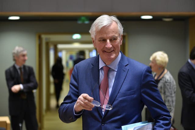 European Union chief Brexit negotiator Michel Barnier arrives for a General affairs council debate on the Article 50
