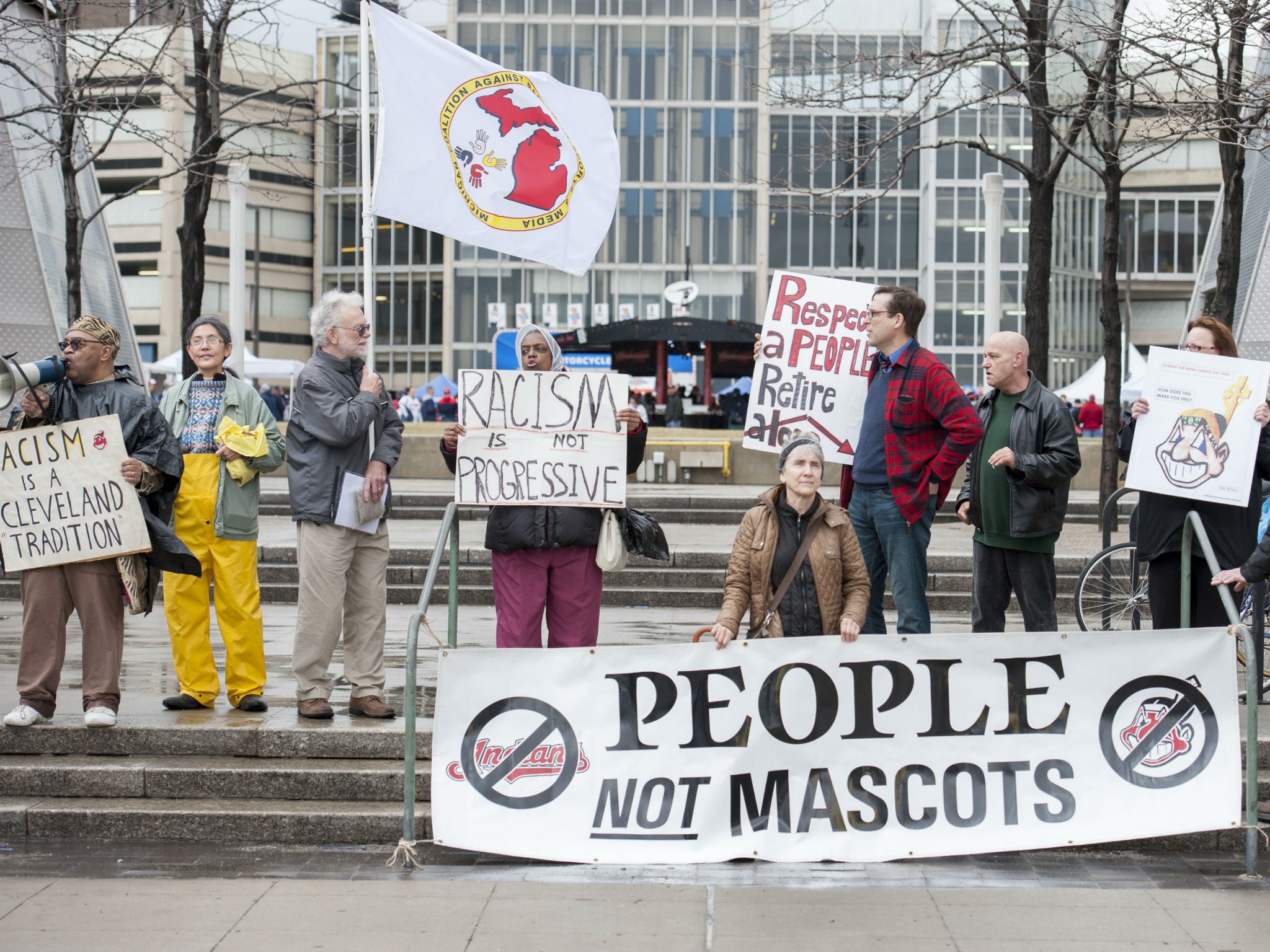 Chief Wahoo's Waterloo: A Photo from Protests Outside the Indians' Home  Opener Goes Viral and the Debate Over the Team's Logo Grows, Cleveland  News, Cleveland