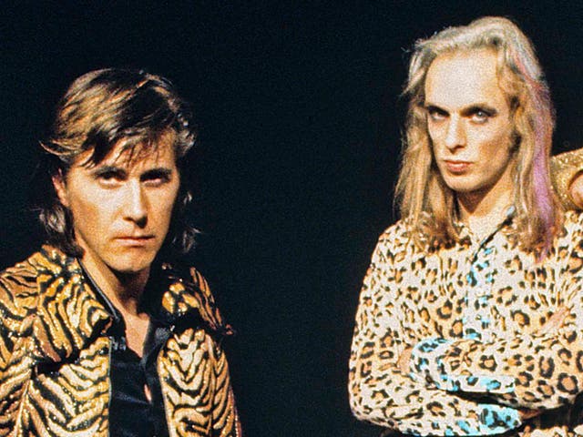 Bryan Ferry and Brian Eno in Roxy Music before they went their own separate ways
