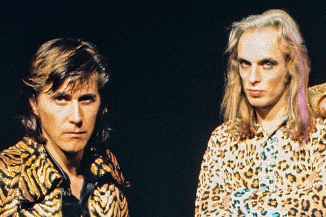 Bryan Ferry and Brian Eno in Roxy Music before they went their own separate ways
