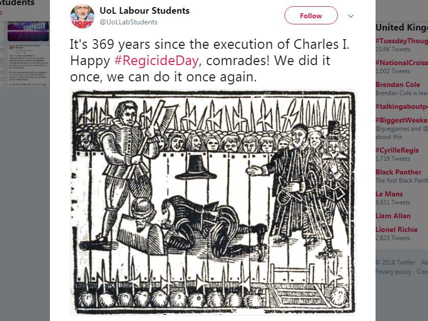 The Liverpool Labour students' club tweet, which has since been deleted