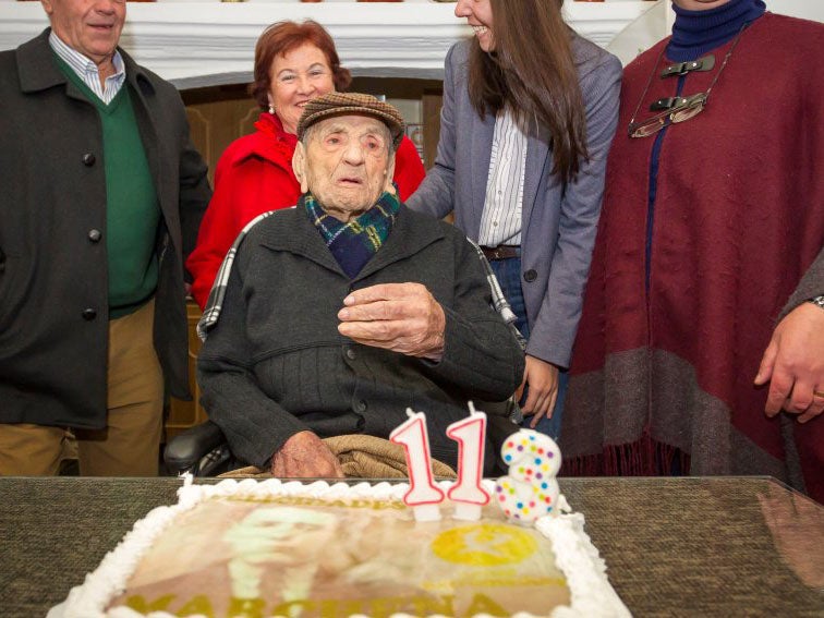 Fracisco Nunez Olivera, celebrating his 113th birthday, a month before he passed away