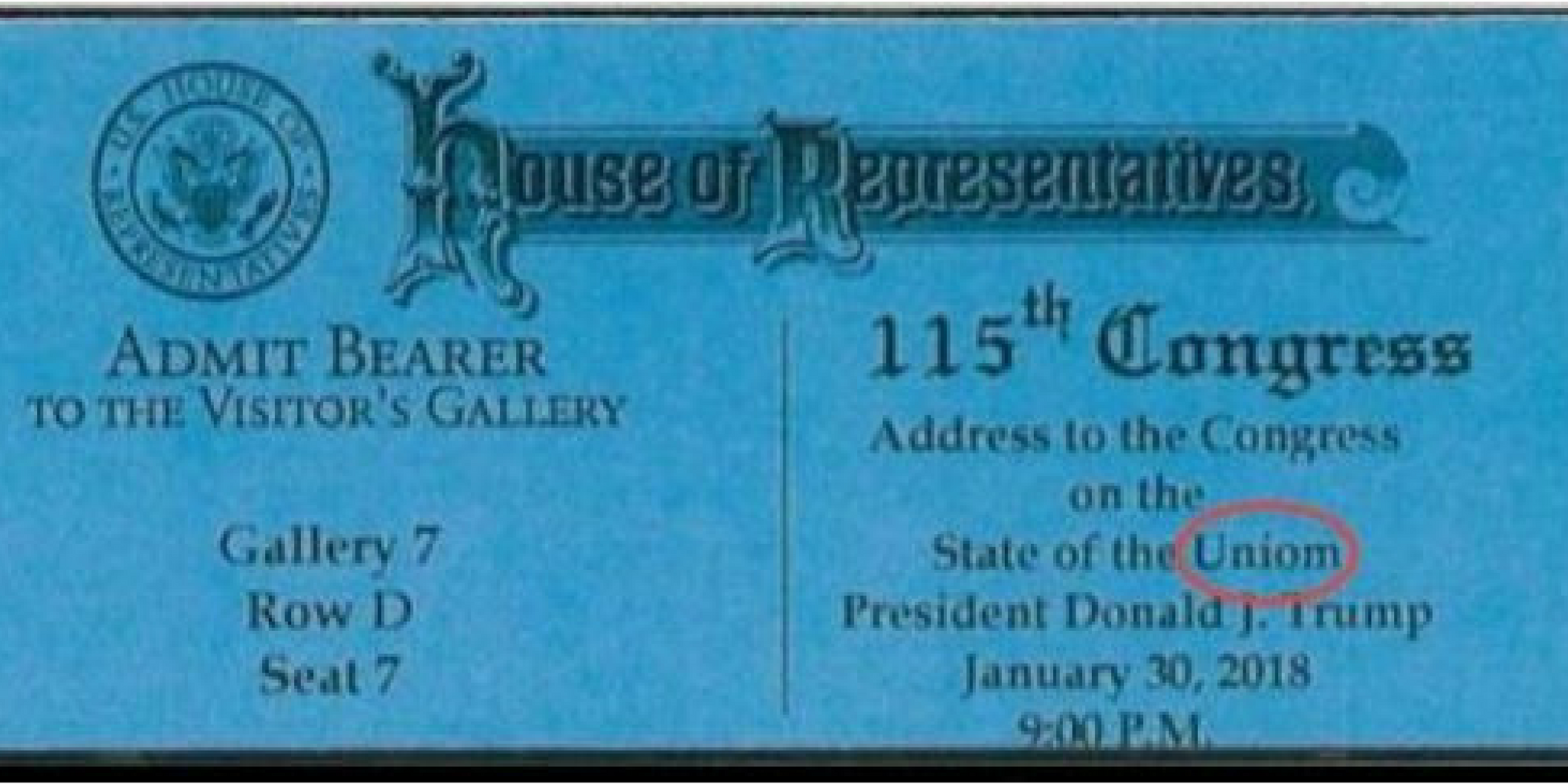 Theres A Typo On The State Of The Union Tickets And Everyone Is