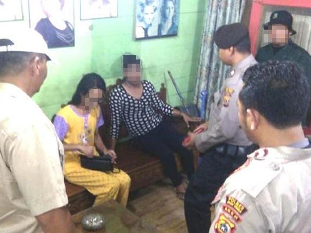 Twelve transgender women were detained by police in Aceh after raids on several beauty salons 