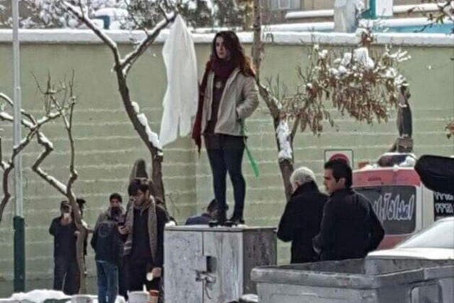 Narges Hosseini was detained within 10 minutes of removing her veil in apparent solidarity with 'Girl of Enghelab Street'