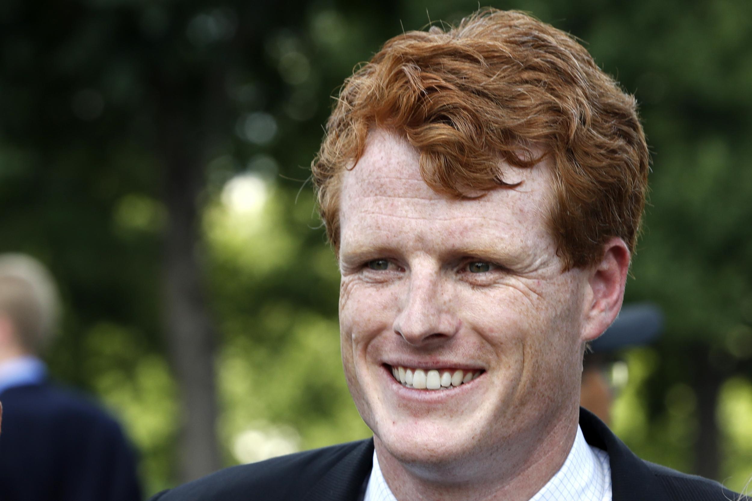 Representative Joe Kennedy smiles on Capitol Hill in Washington