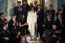 Melania Trump wore a white pantsuit to the State of the union