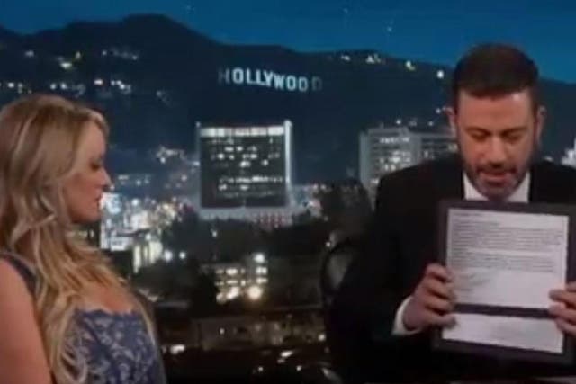 Stormy Daniels appeared on 'Jimmy Kimmel Live!' after Donald Trump's first State of the Union address