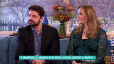 Woman and homeless man who fell in love now married with twins