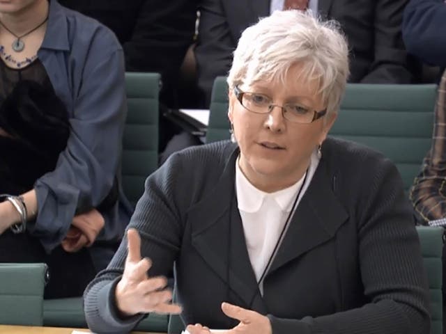 Carrie Gracie answer questions at a hearing by the Culture, Media and Sport Committee into the gender pay gap at the BBC
