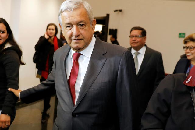 Andres Manuel Lopez Obrador, Mexican presidential pre-candidate on 29 January 2018.