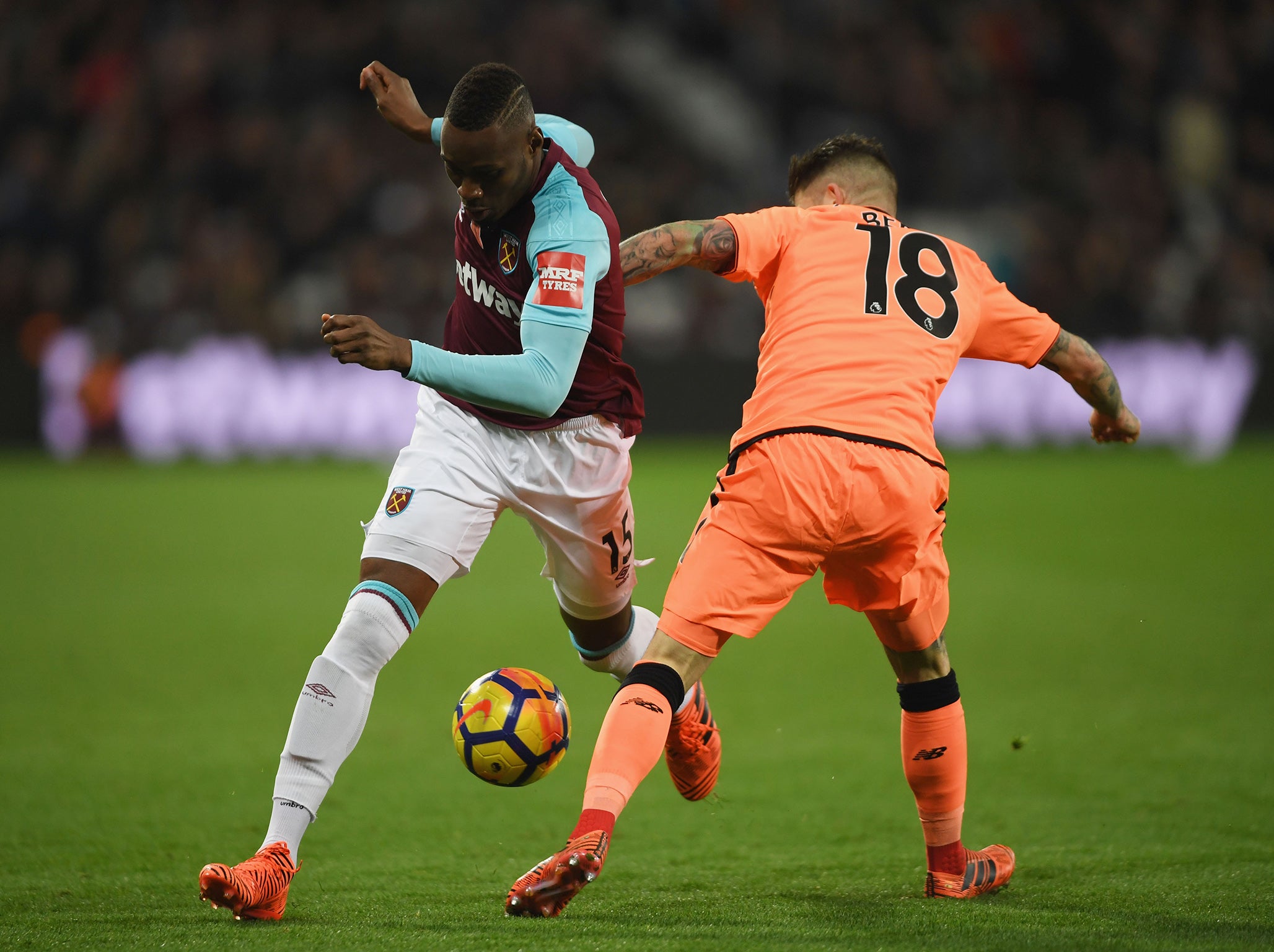 Diafra Sakho in action for West Ham