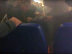 Dramatic video shows moment fire breaks out on passenger plane