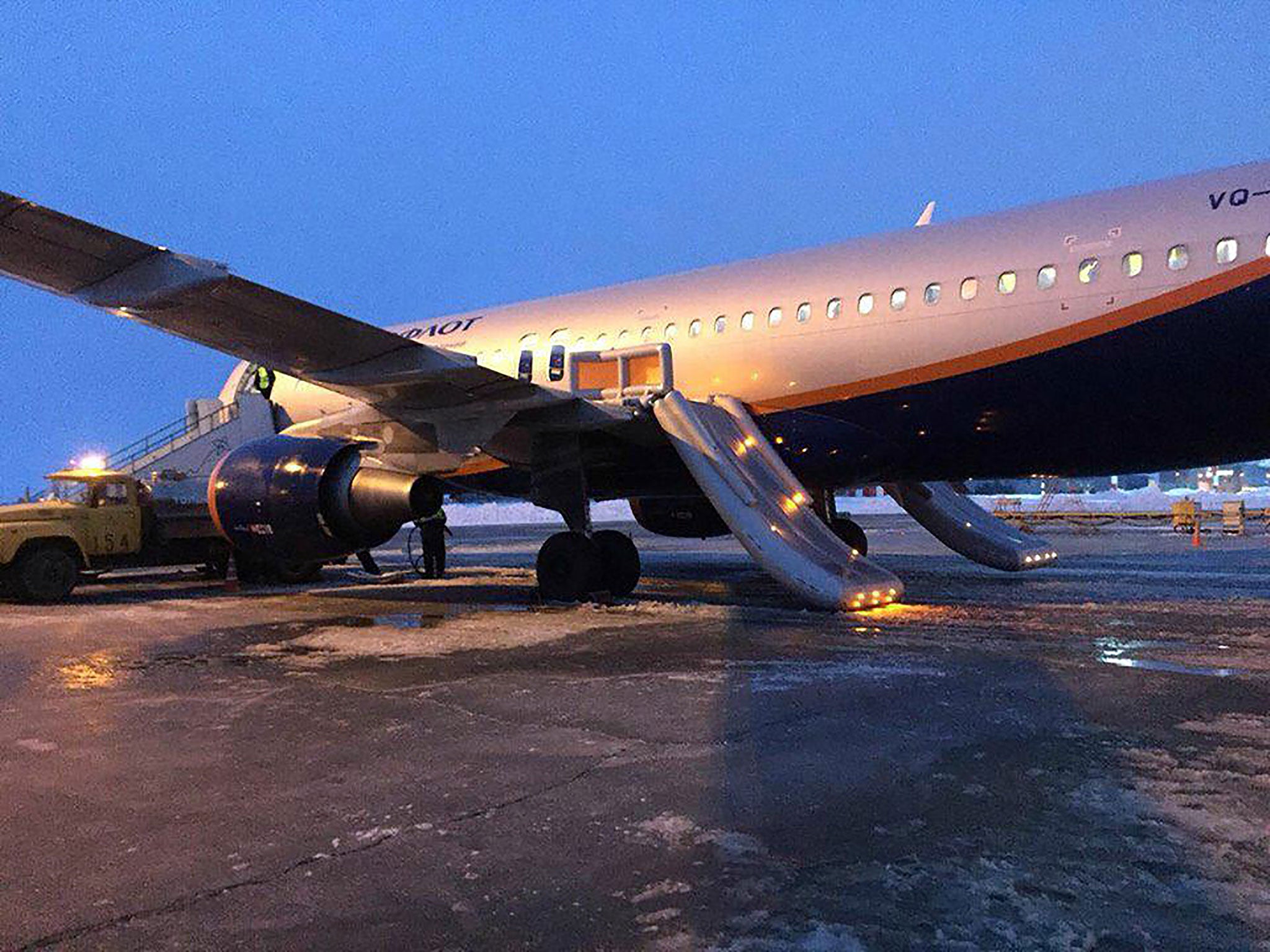 The Aeroflot plane arrived in Volgograd from Moscow on Wednesday evening