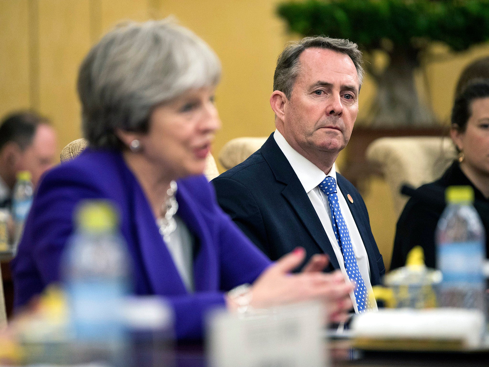 Dr Fox with Ms May during a bilateral meeting with China's President Xi Jinping