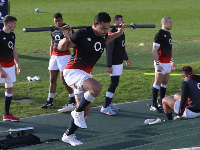 Ben Te’o in training with England ahead of Sunday's showdown in Rome