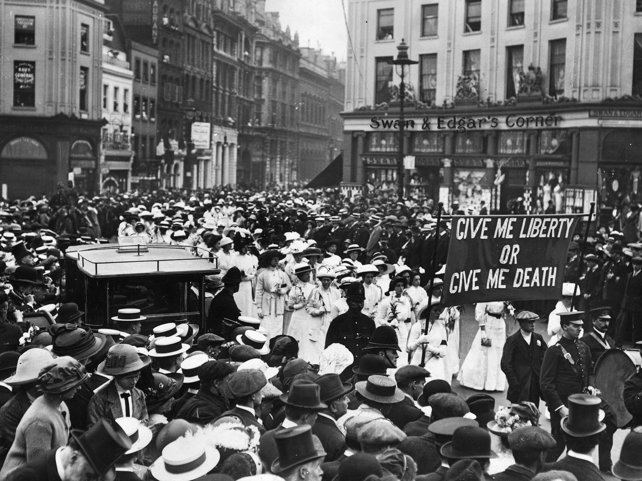 The memorial procession for the suffragette Emily Davison, London in 1943