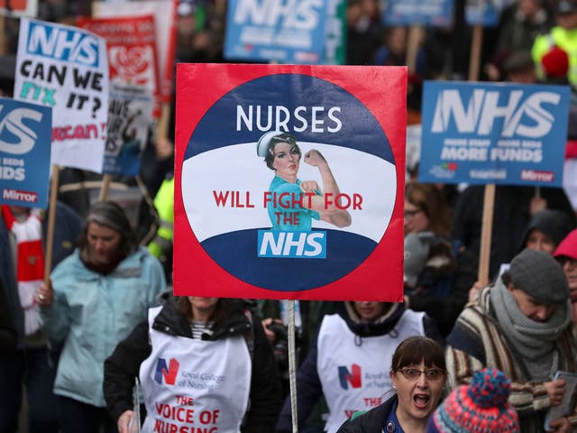 The RCN has protested the removal of bursaries for nursing students and the damaging pay cap
