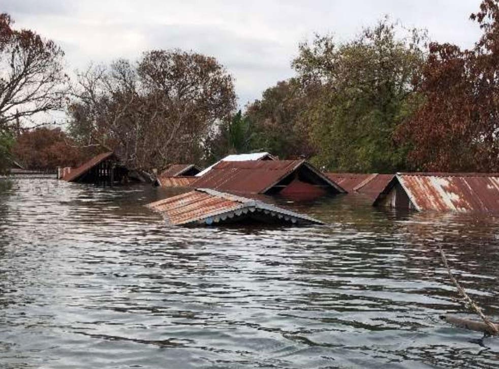 The village of Srekor has been completely submerged by floodwater