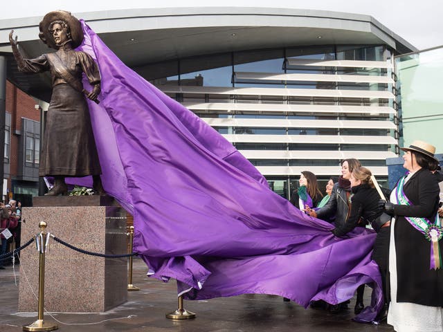 A statue of Suffragette Alice Hawkins is unveiled in Leicester to celebrate 100 years since women won the right to vote
