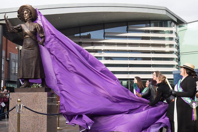 A statue of Suffragette Alice Hawkins is unveiled in Leicester to celebrate 100 years since women won the right to vote