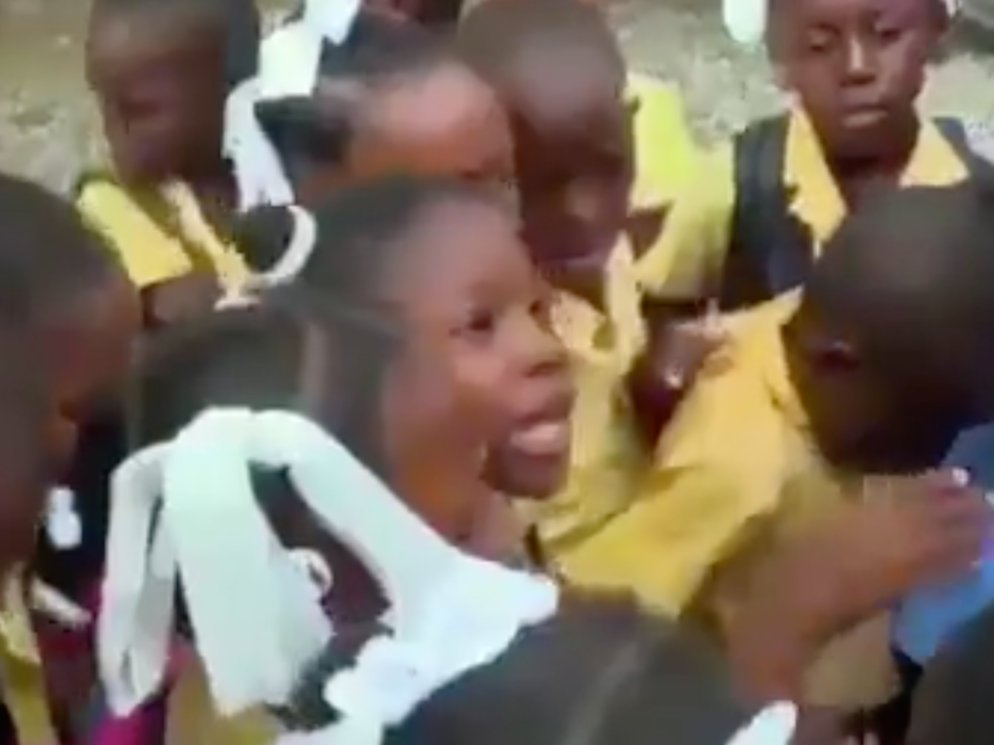 The child, who has not been named, claimed America 'takes our stuff'