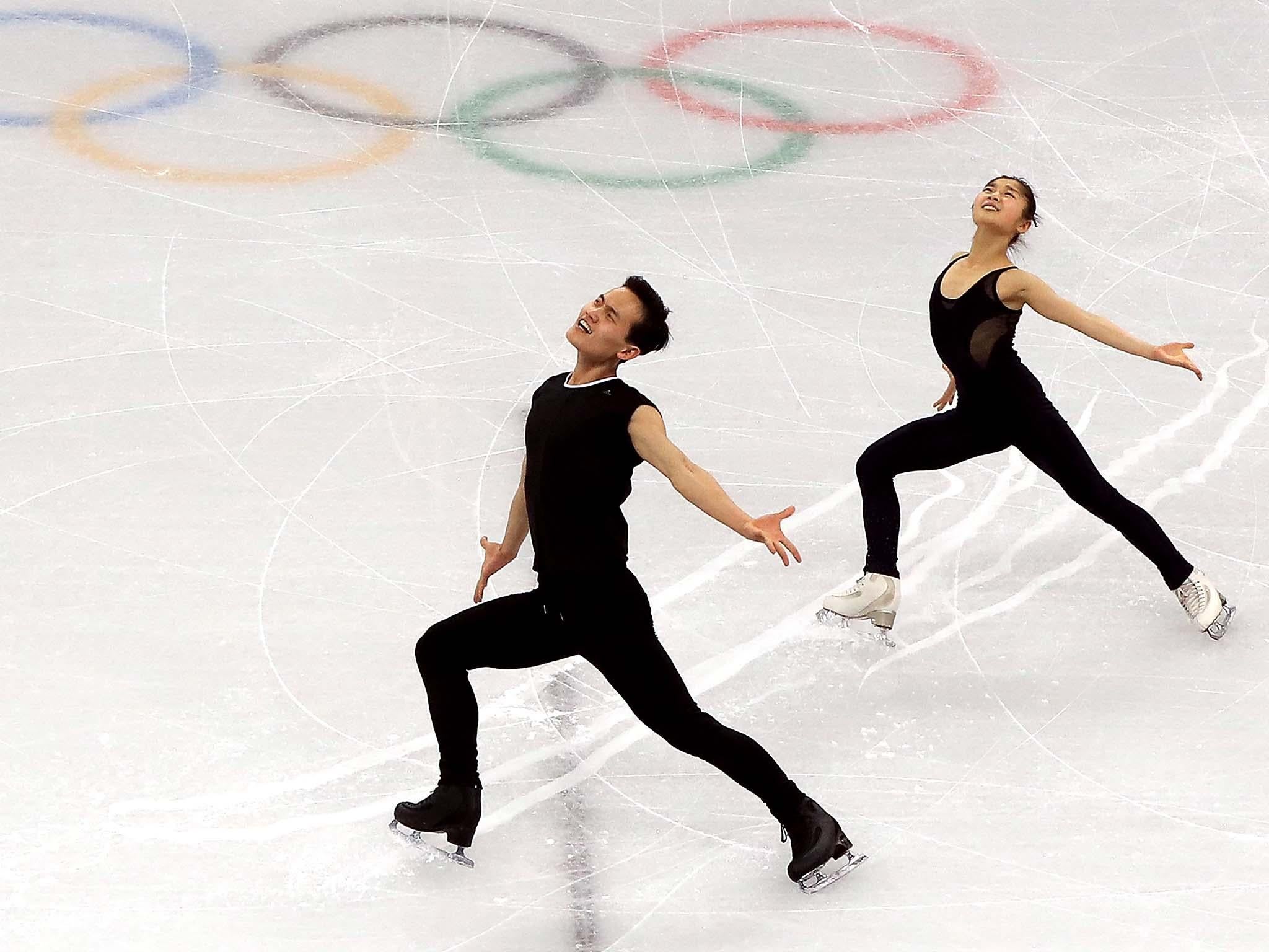 North Korean figure skaters practice in South Korea ahead of the Winter Olympics