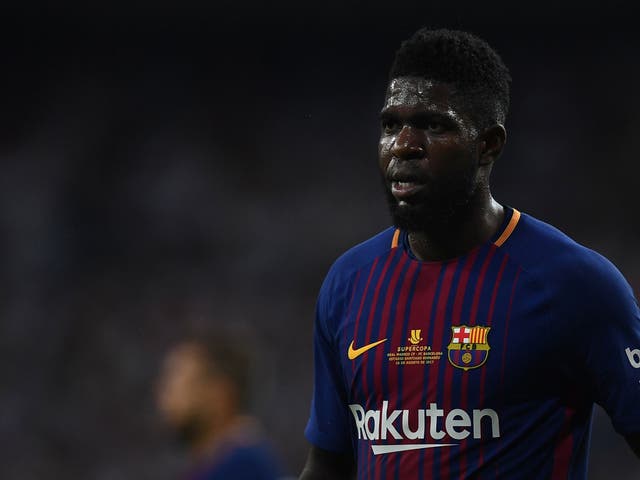 Umtiti had to be pulled apart from Garcia at the final whistle