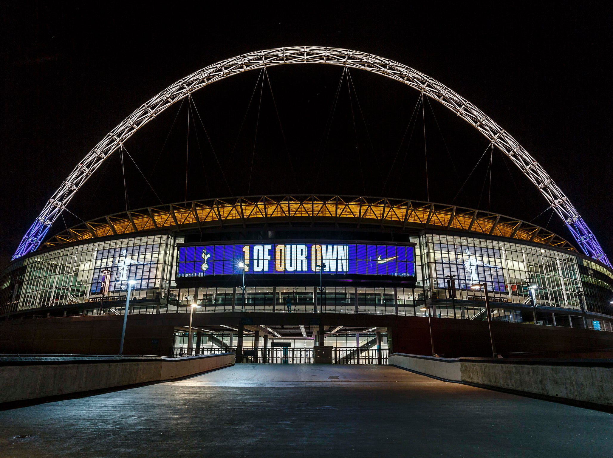 Wembley lit up in honour of Kane