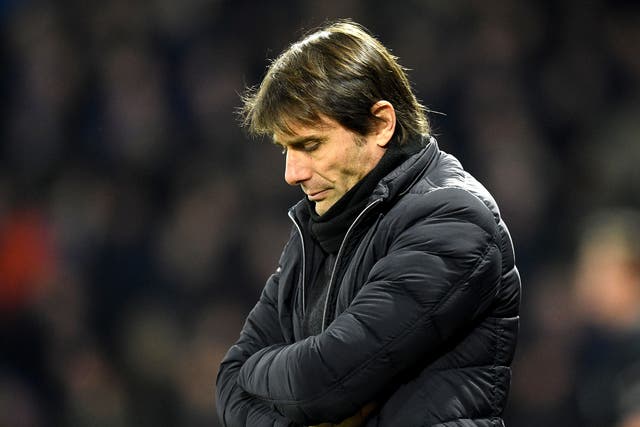 Antonio Conte struck a dejected figure on the sidelines at Vicarage Road