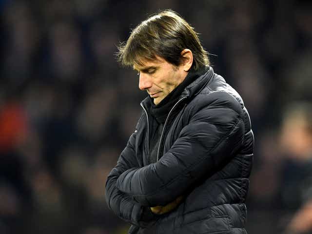 Antonio Conte struck a dejected figure on the sidelines at Vicarage Road