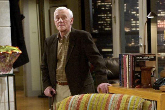John Mahoney appears on the set during the filming of the final episode of "Frasier" in Los Angeles