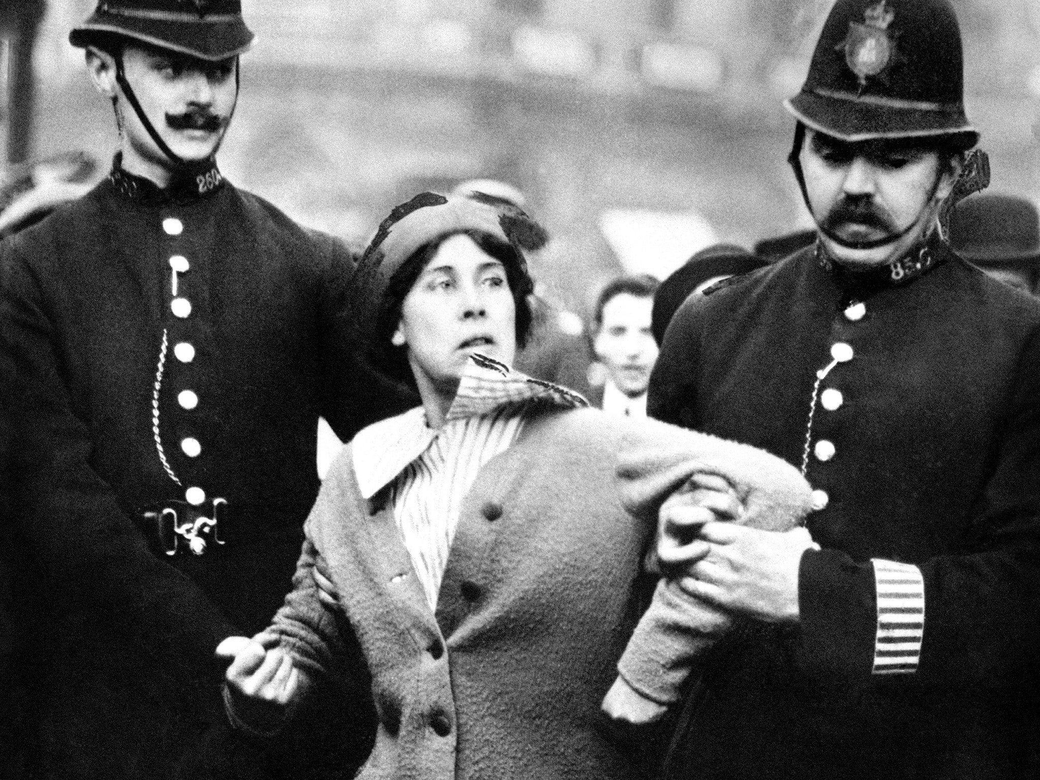 File photo from 1914 of a suffragette being arrested by police officers. The Representation of the People Act, passed on February 6 1918, gave certain women over the age of 30 a vote and the right to stand for Parliament