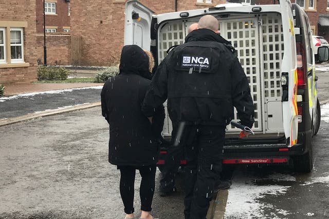 A suspected people smuggler being arrested as part of National Crime Agency-led operation in Wynyard on 6 February