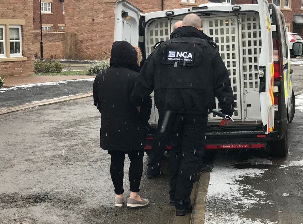 A suspected people smuggler being arrested as part of National Crime Agency-led operation in Wynyard on 6 February