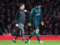 Cech a major doubt for north London derby after suffering calf injury
