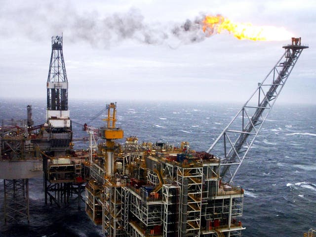 An oil rig in the North Sea