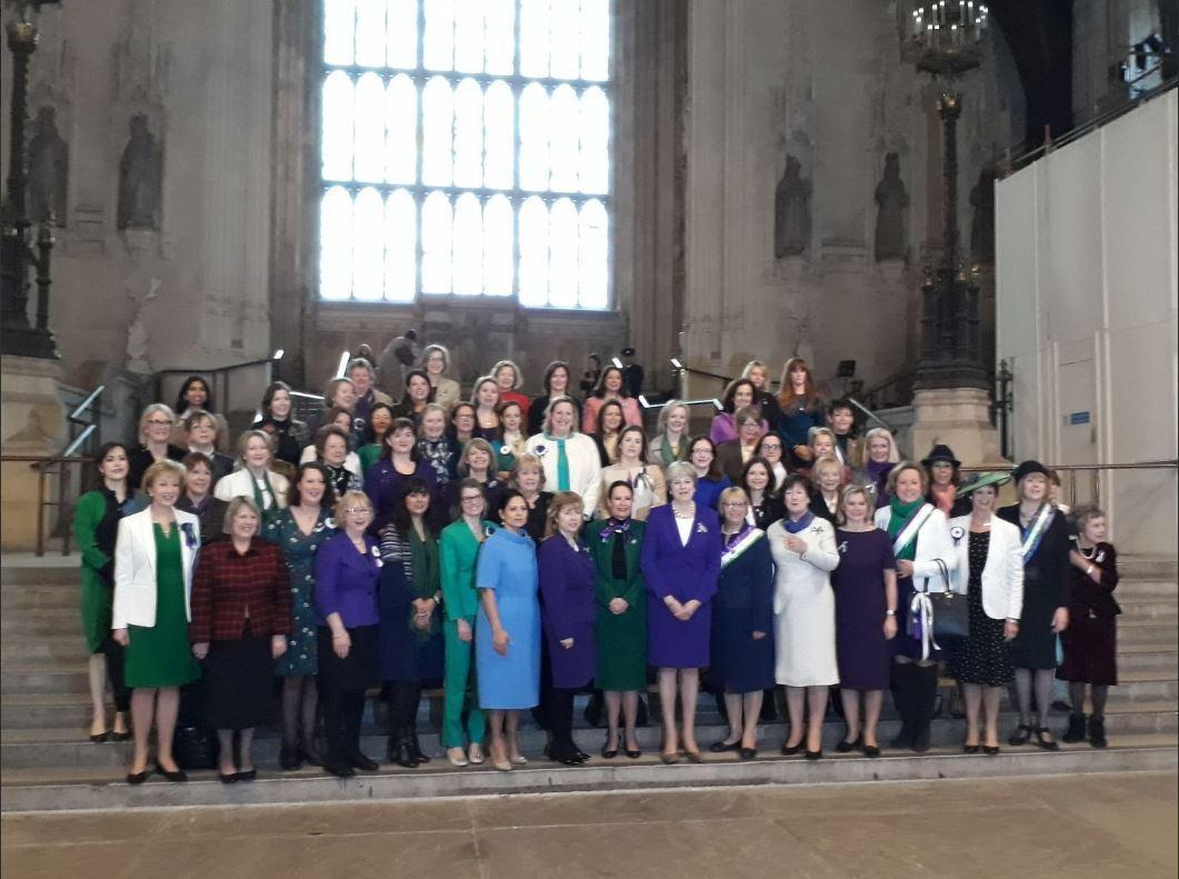 The Conservative Party’s female MPs gathered in Westminster Hall to commemorate the centenary of women gaining the vote