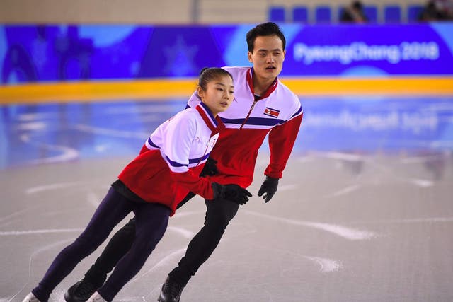 Ice couple: figure skaters Ryom Tae-Ok (left) and Kim Ju-Sik of North Korea
