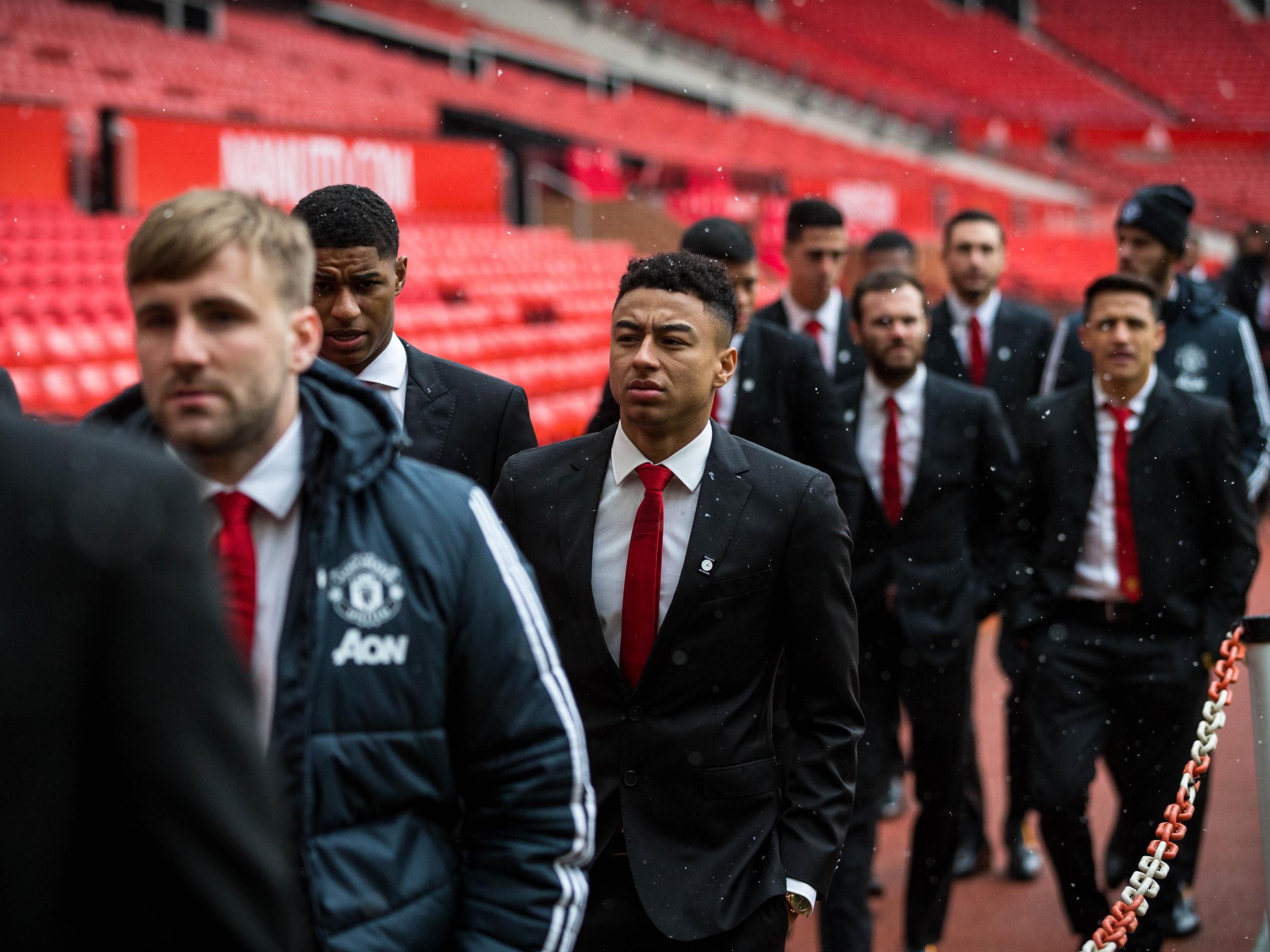 Lingard attended the service with his Manchester United teammates