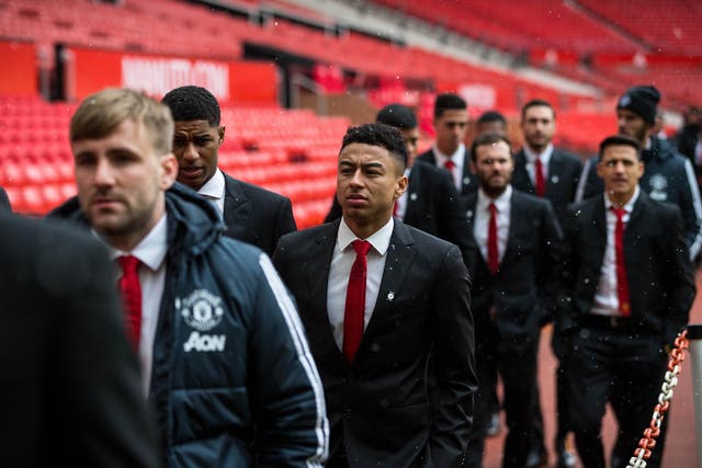 Lingard attended the service with his Manchester United teammates