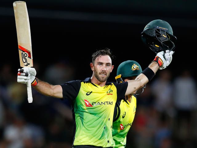 Glenn Maxwell reached his century off the final ball of the innings as he fired Australia to victory over England