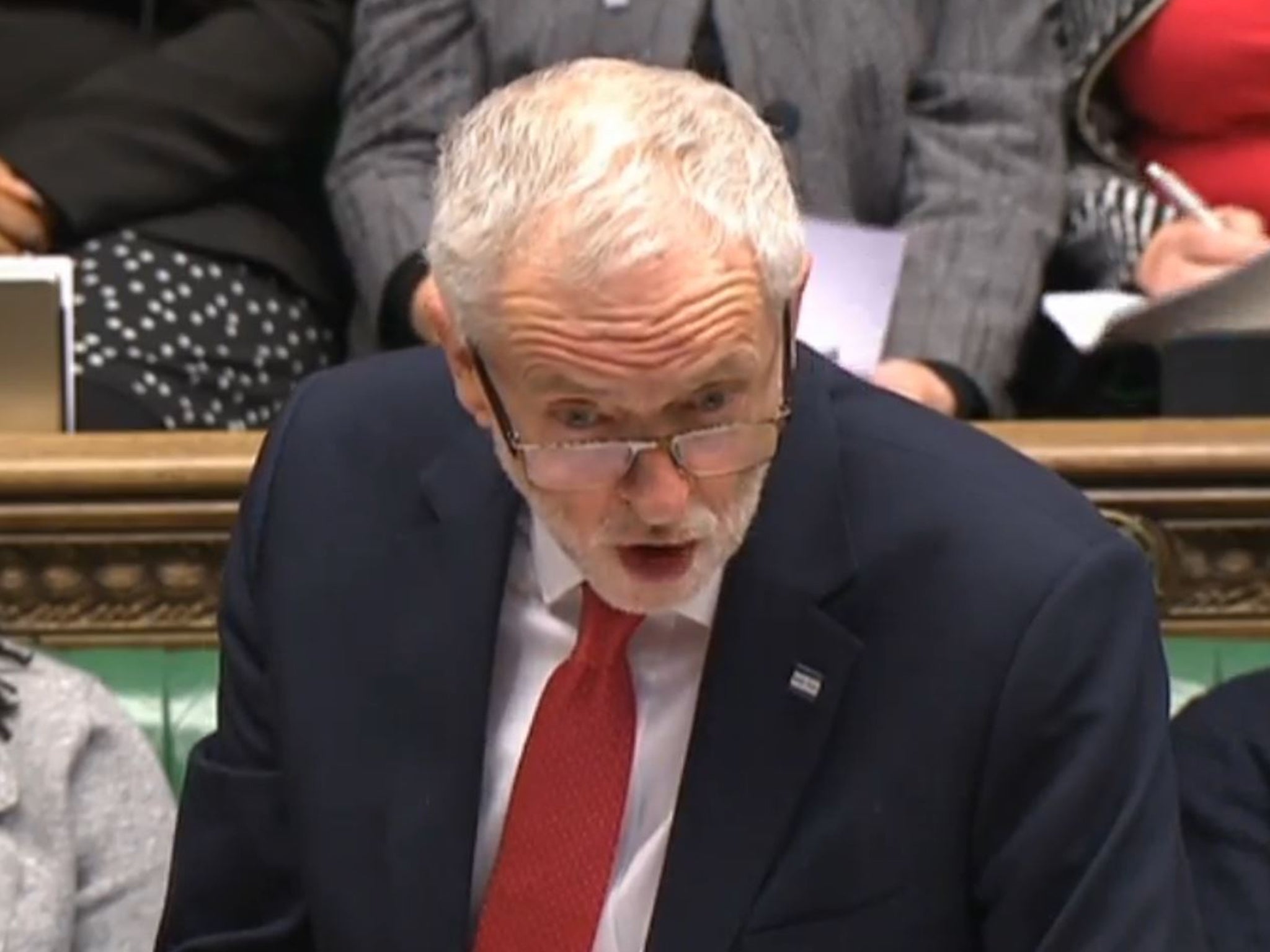 Labour party leader Jeremy Corbyn speaks during Prime Minister's Questions