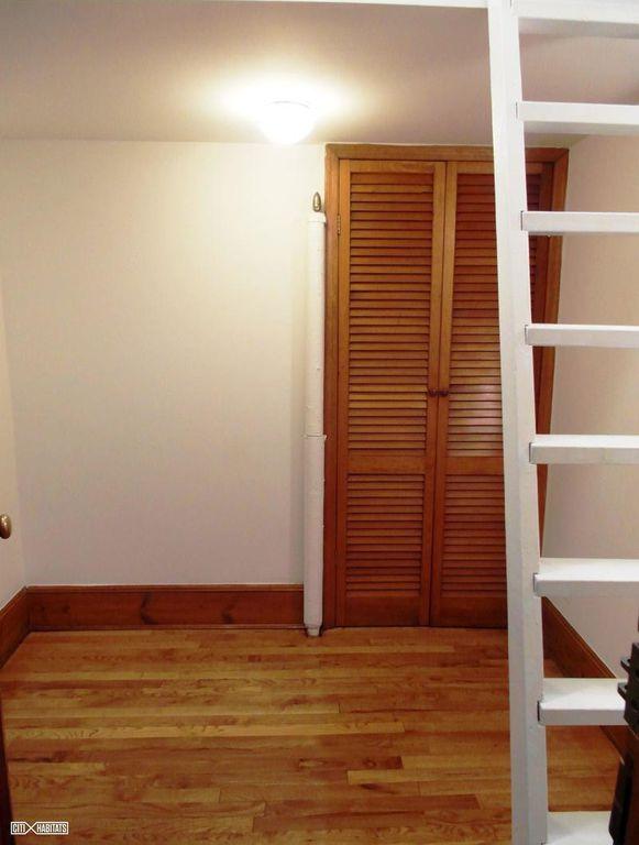 The tiny apartment does include a closet (CitiHabitats)