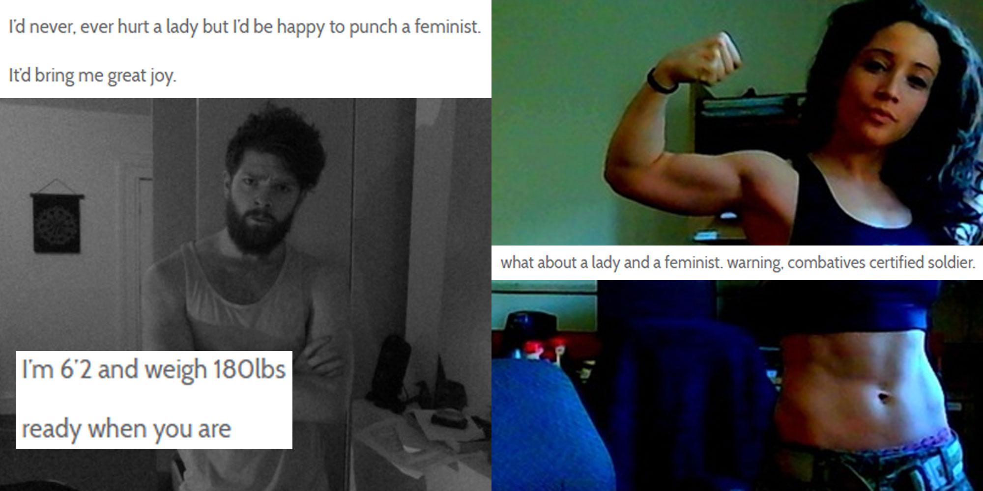 This man said he wanted to punch a feminist. It really, really backfired