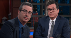 John Oliver joins Stephen Colbert to send Donald Trump a message