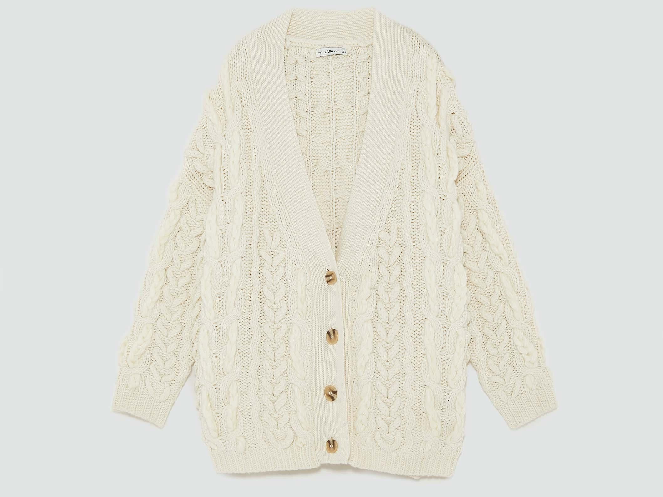 Cable-Knit Wool Cardigan, £79.99, Zara