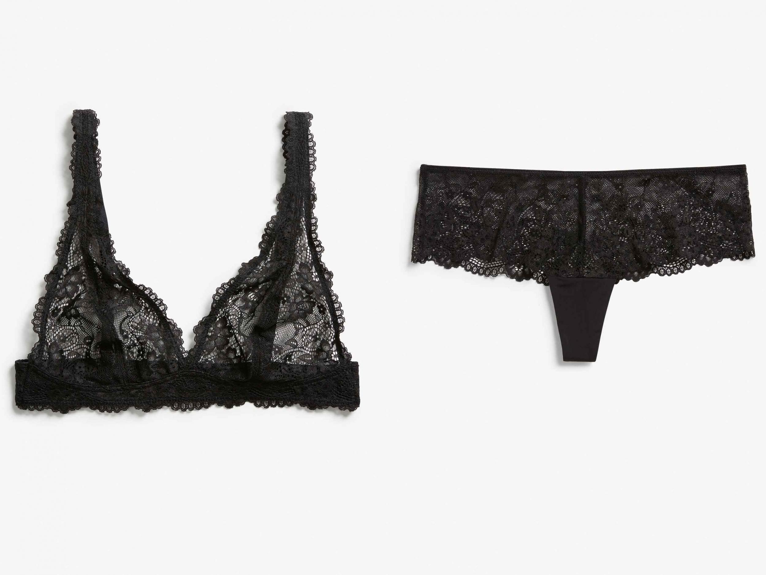 Soft Lace Bra, £10, Lace Half String, £5, Monki