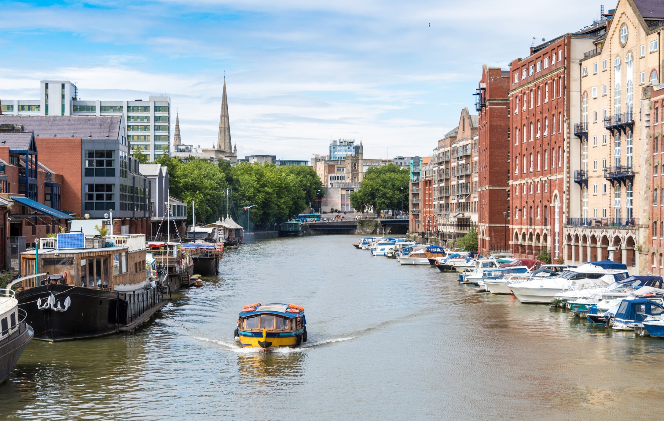 The canal-side in Bristol is lively at the weekend